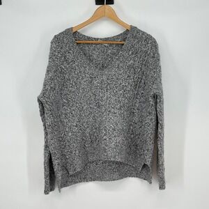 Vince Cashmere‎ Blend Gray Marled Oversized Fisherman Knit Sweater Women's XS